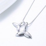 925 Sterling Silver Whale Tail Necklace Pendant Necklace, Snake Chain 18" 20" 22"