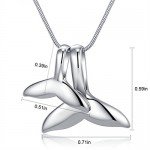 925 Sterling Silver Whale Tail Necklace Pendant Necklace, Snake Chain 18" 20" 22"