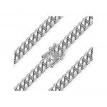 925 Sterling Silver With Yellow Gold or Rhodium Plating Mens 9.0MM Miami Cuban Curb Chain Necklace-Made in Italy