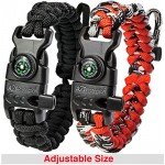 A2S Protection Paracord Bracelet K2-Peak - Best Father’s Day Gift -Survival Gear Kit with Embedded Compass, Fire Starter, Emergency Knife & Whistle