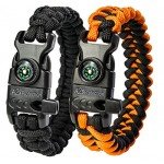 A2S Protection Paracord Bracelet K2-Peak - Best Father’s Day Gift -Survival Gear Kit with Embedded Compass, Fire Starter, Emergency Knife & Whistle