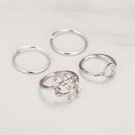 AILEND 2018 New 4pcs/Set Unique Ring Set Punk style Gold Color Knuckle Rings for women midi Finger Knuckle rings Ring Set