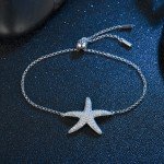 ANFASNI New Silver Color Starfish Bracelet & Bangle Adjustable Pulseras Mujer Charm Bracelet For Women Bridal Wedding Jewelry
