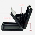 ANSSOW RFID Blocking Card Holder Case for Men and Women, Safe and Secure Protection for Travel or Business, Includes slots for credit cards and driver license, Slim Aluminum Metal Wallet