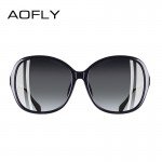 AOFLY BRAND DESIGN Classic Polarized Sunglasses Women Oversized Frame Gradient Lens Rhinestone Sunglasses A102