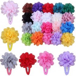 Abbyling68 2'' Girl Hair Manual Chiffon Flower Hairpin 20pcs