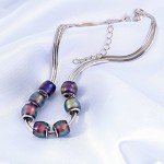 Aienid Stainless Steel Necklaces for Couples Heart Matching Rings for Men and Women Pendant Rope CZ