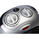 Basics 1500 Watt Oscillating Ceramic Space Heater with Adjustable Thermostat - Silver