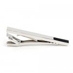 Anfly Onyx Tie Clips Tie Bar Pin Rhodium Plating Fashion Necktie Tie Clip Bar Wedding Business Gifts with Elegant Box