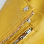 Aonibeier Autumn Street Women's Short Washed PU Leather Jacket Zipper Bright Colors Ladies Basic Jackets Slim Fit Women Coats