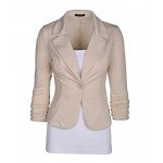Auliné Collection Women's Casual Work Solid Color Knit Blazer
