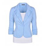 Auliné Collection Women's Casual Work Solid Color Knit Blazer