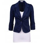 Auliné Collection Women's Casual Work Solid Color Knit Blazer