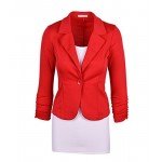 Auliné Collection Women's Casual Work Solid Color Knit Blazer