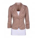Auliné Collection Women's Casual Work Solid Color Knit Blazer