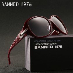 BANNED 1976 luxury Sunglasses Women Polarized Elegant Rhinestone Ladies Designer Sun Glasses Eyewear Accessories Oculos De Sol