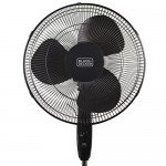 BLACK+DECKER BFSR16B 16 in. Stand Fan with Remote Control, Black