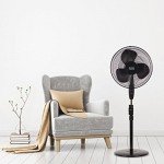 BLACK+DECKER BFSR16B 16 in. Stand Fan with Remote Control, Black