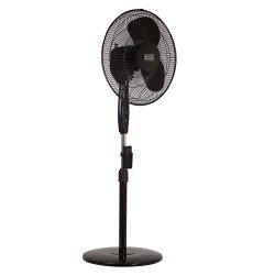 BLACK+DECKER BFSR16B 16 in. Stand Fan with Remote Control, Black