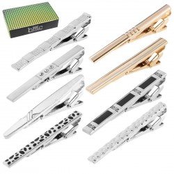 BMC Mens Design Ties Clips Bar Wear Accessories Shirt Pins for Skinny & Vintage Neckties, Dress Shirts, Suits & Ties - Perfect Gifts for Men & Adolescent Boys - 8pc Mixed Color Variety Set Bundle Pack