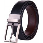 Beltox Fine Men's Dress Belt Leather Reversible 1.25" Wide Rotated Buckle Gift Box