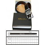 Beltox Fine Men's Dress Belt Leather Reversible 1.25" Wide Rotated Buckle Gift Box