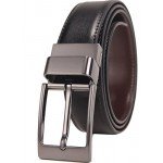 Beltox Fine Men's Dress Belt Leather Reversible 1.25" Wide Rotated Buckle Gift Box