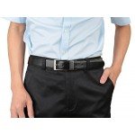 Beltox Fine Men's Dress Belt Leather Reversible 1.25" Wide Rotated Buckle Gift Box