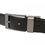 Beltox Fine Men's Dress Belt Leather Reversible 1.25" Wide Rotated Buckle Gift Box