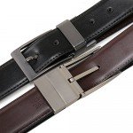 Beltox Fine Men's Dress Belt Leather Reversible 1.25" Wide Rotated Buckle Gift Box