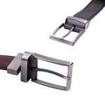 Beltox Fine Men's Dress Belt Leather Reversible 1.25" Wide Rotated Buckle Gift Box