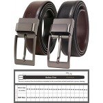 Beltox Fine Men's Dress Belt Leather Reversible 1.25" Wide Rotated Buckle Gift Box