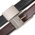 Beltox Fine Men's Dress Belt Leather Reversible 1.25" Wide Rotated Buckle Gift Box