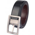 Beltox Fine Men's Dress Belt Leather Reversible 1.25" Wide Rotated Buckle Gift Box