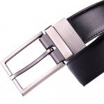 Beltox Fine Men's Dress Belt Leather Reversible 1.25" Wide Rotated Buckle Gift Box