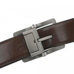 Beltox Fine Men's Dress Belt Leather Reversible 1.25" Wide Rotated Buckle Gift Box