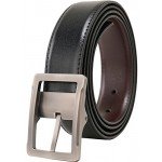 Beltox Fine Men's Dress Belt Leather Reversible 1.25" Wide Rotated Buckle Gift Box