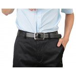 Beltox Fine Men's Dress Belt Leather Reversible 1.25" Wide Rotated Buckle Gift Box