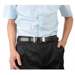 Beltox Fine Men's Dress Belt Leather Reversible 1.25" Wide Rotated Buckle Gift Box