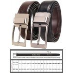 Beltox Fine Men's Dress Belt Leather Reversible 1.25" Wide Rotated Buckle Gift Box