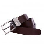 Beltox Fine Men's Dress Belt Leather Reversible 1.25" Wide Rotated Buckle Gift Box