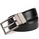 Beltox Fine Men's Dress Belt Leather Reversible 1.25" Wide Rotated Buckle Gift Box
