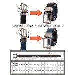 Beltox Fine Men's Dress Belt Leather Reversible 1.25" Wide Rotated Buckle Gift Box