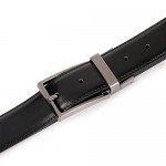 Beltox Fine Men's Dress Belt Leather Reversible 1.25" Wide Rotated Buckle Gift Box