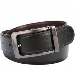 Beltox Fine Men's Dress Belt Leather Reversible 1.25" Wide Rotated Buckle Gift Box