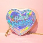 Bentoy Korean Chic Women Heart Hologram Wallet Laser PU Small Coin Purse Zipper Clutch Money Purse Bank Card Holders Bag Pouch
