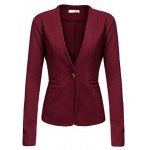 Beyove Women's 3/4 Ruched Sleeve Open Front Lightweight Work Office Blazer Jacket