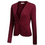 Beyove Women's 3/4 Ruched Sleeve Open Front Lightweight Work Office Blazer Jacket