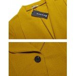 Beyove Women's 3/4 Ruched Sleeve Open Front Lightweight Work Office Blazer Jacket