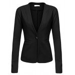 Beyove Women's 3/4 Ruched Sleeve Open Front Lightweight Work Office Blazer Jacket